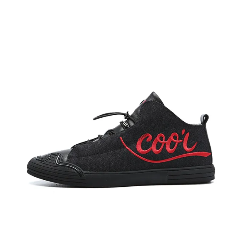 YEDANI Mid Top Canvas Shoes Men's Black-0