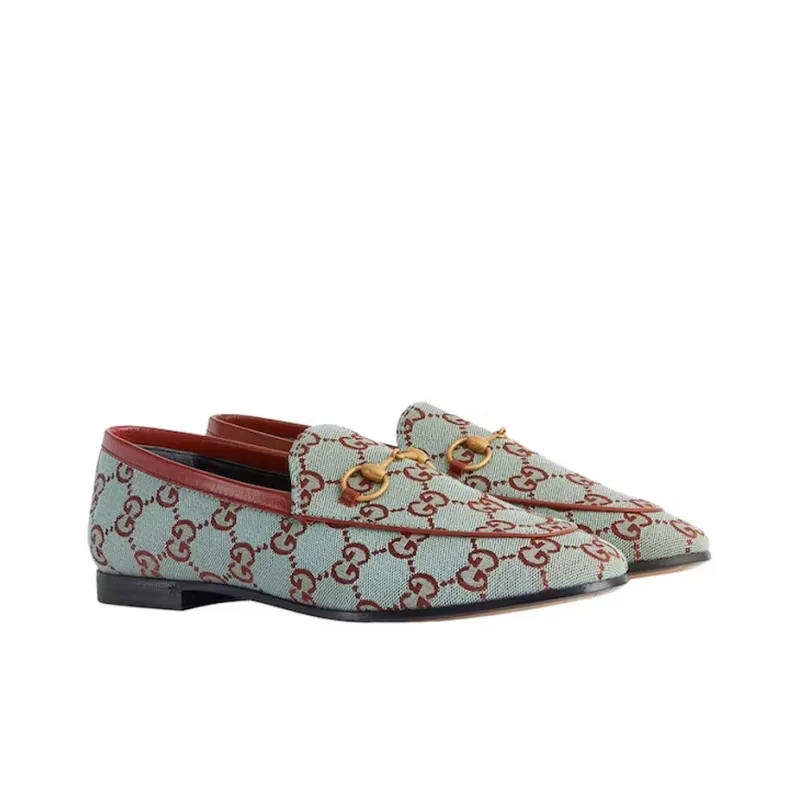 GUCCI Jordaan Loafer Light Blue Gg Canvas Women's-2
