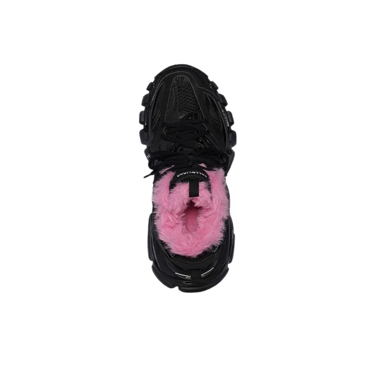 Balenciaga Track Fake Fur Black Pink Women's-3