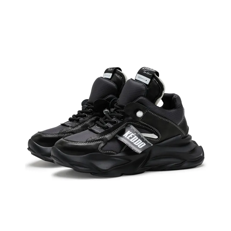 KEDDO Chunky Sneakers Unisex Low Top Black-2