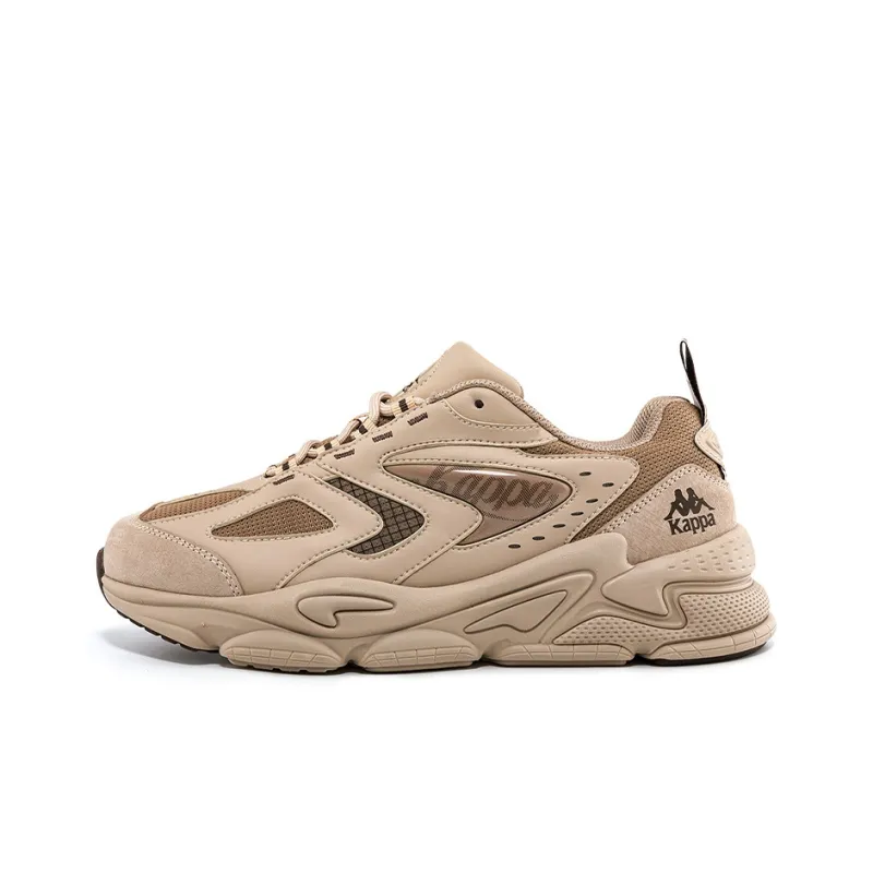 Kappa Anti Slip And Wear Resistant Coverage Low Top Chunky Sneakers Unisex Light Yellow Umber-0
