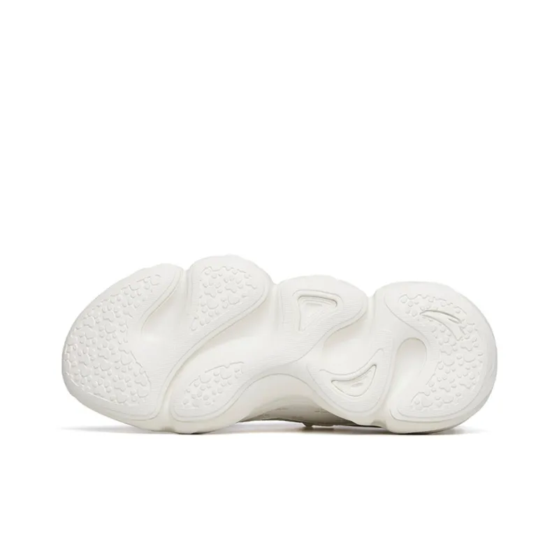 ANTA Life Collection Chunky Sneakers Women's Low Top Ivory White/Silver-4