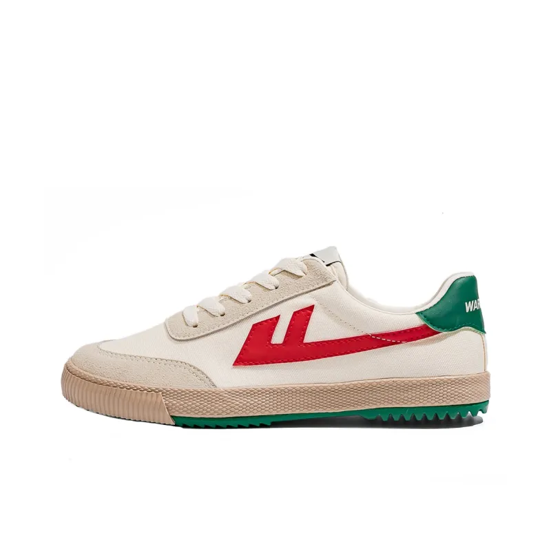 Warrior Wear resistant, Lightweight, Breathable, And Non slip. Low Top Canvas Shoes Unisex Beige Gray Red-0