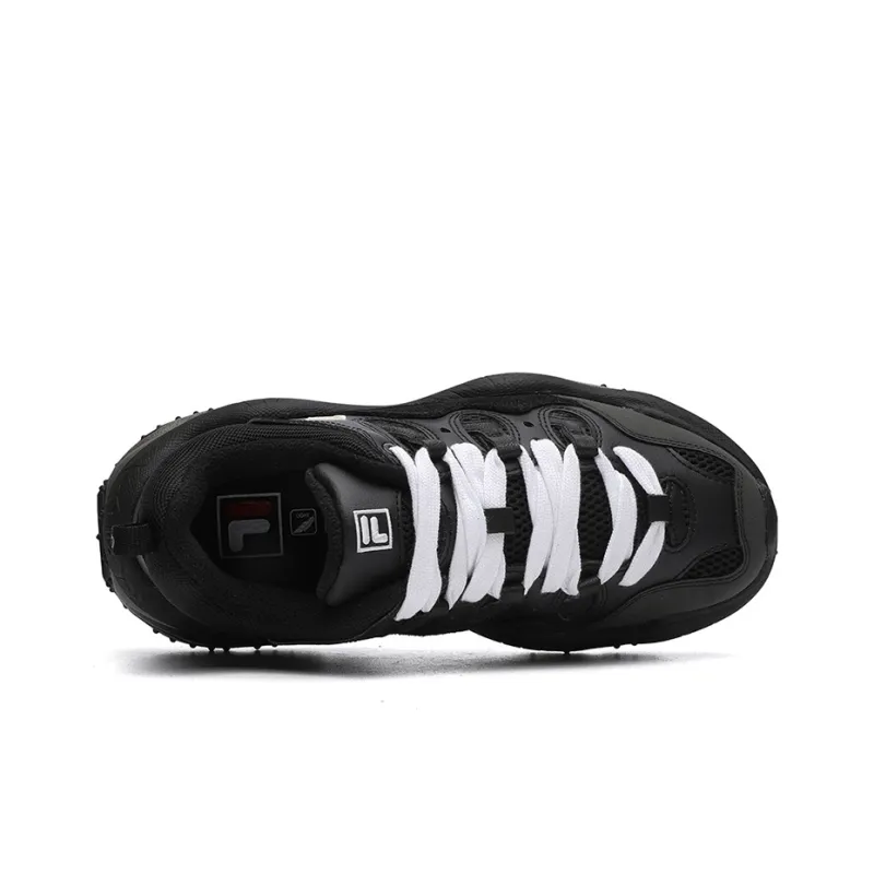 FILA FUSION QD96 Cushioning Anti Slip And Wear Resistant Low Top Chunky Sneakers Women's Black-2