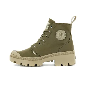 Palladium PALLABASE Twill Dune Anti-Slip And Wear-Resistant Cushioning Coverage High-Top Canvas Shoes Women's