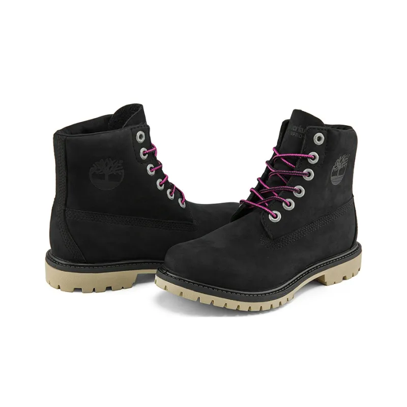 Timberland Paninara Collarless 6 Inch Wide Fit Waterproof Boots 'Black Nubuck' Women's-4