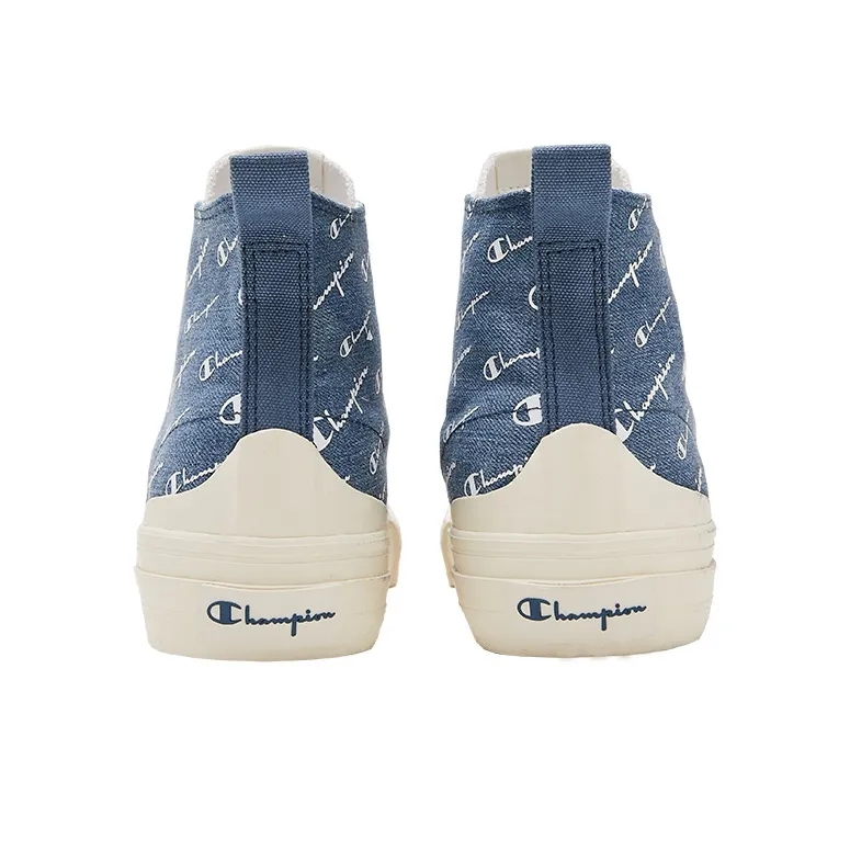 Champion Campus Canvas Shoes Unisex High Top Blue-3