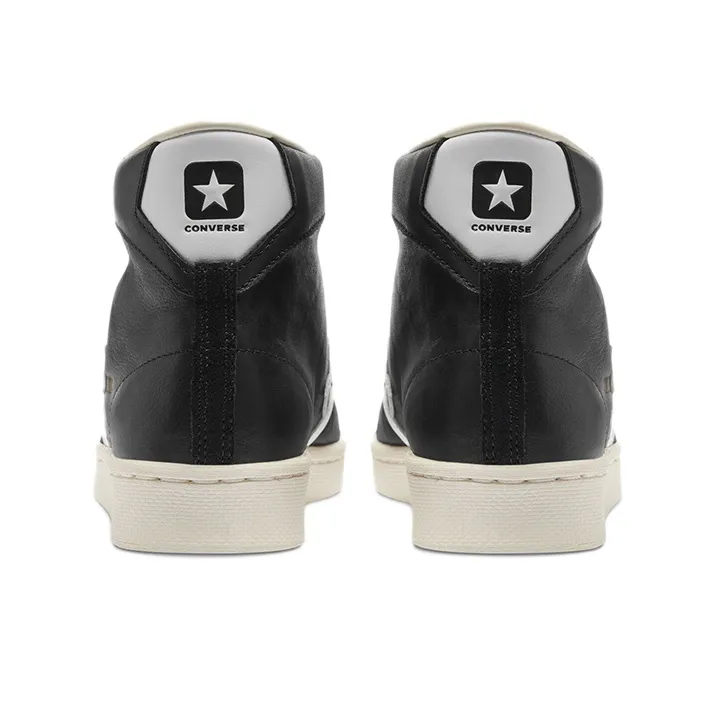 Converse Pro Leather Mid Canvas Shoes Black/White-4