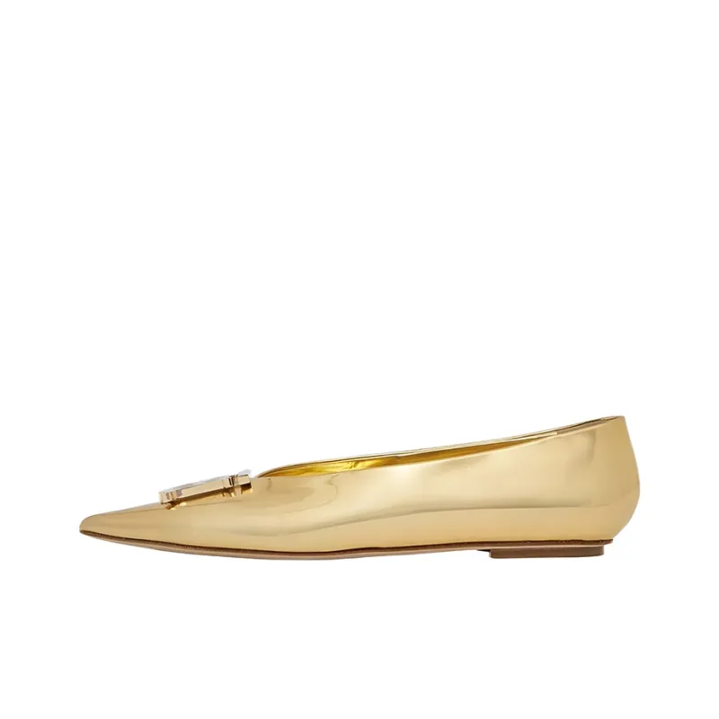 Burberry Logo-plaque Pointed Ballerina Shoes-0