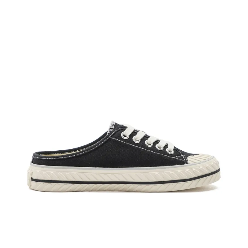 MLB Playball Mule Half towed Wear Resistant Low Top Canvas Shoes Unisex Black-1