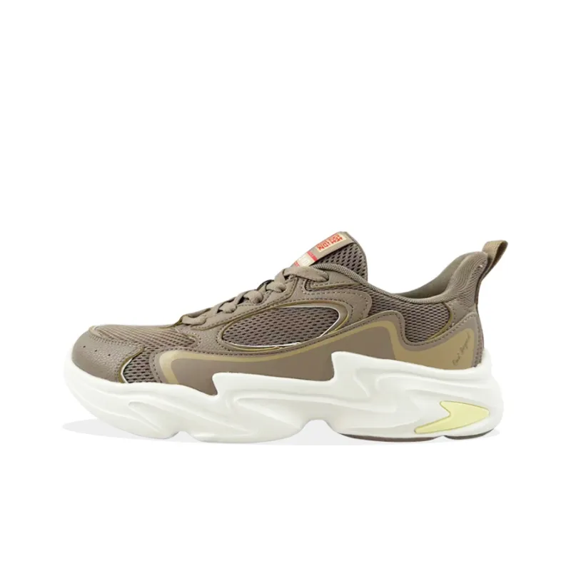 361° Chunky Sneakers Men Low Top Linen Gray/Khaki Brown-0