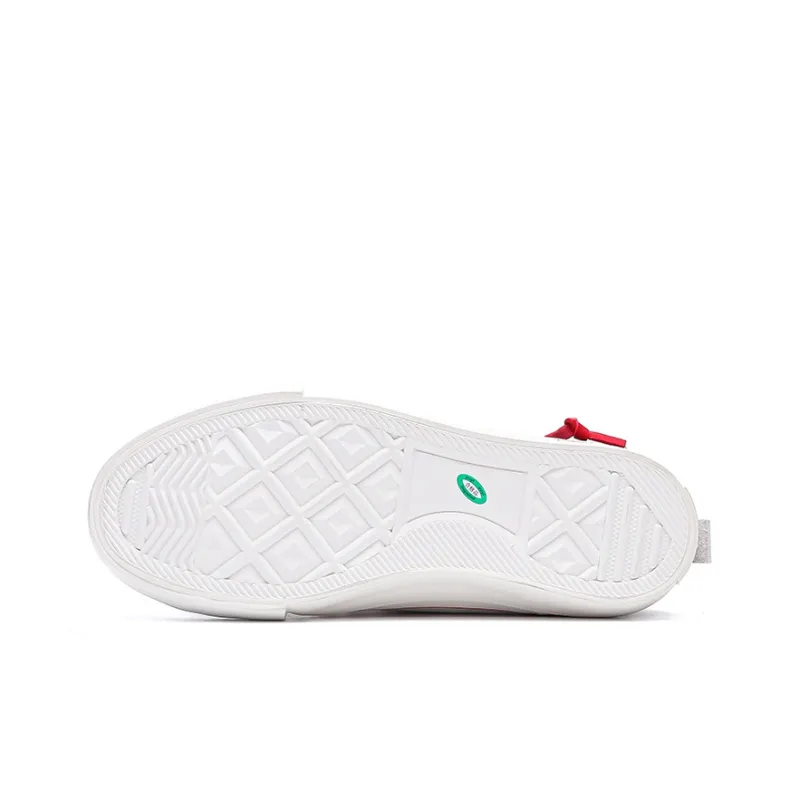 Feiyue Slip Resistant, Abrasion Resistant, Breathable Low Top Canvas Shoes Unisex White Red-4