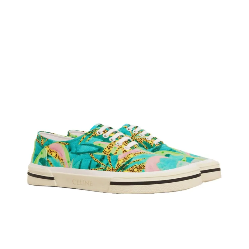 CELINE Eliot Stranded In The Jungle Anti Slip Wear Resistant Low Top Canvas Shoes Men's Multicolor Green-2