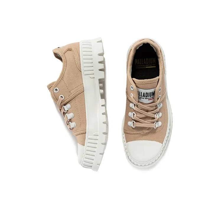 Palladium Canvas Shoes Women's Low Top Pink-2