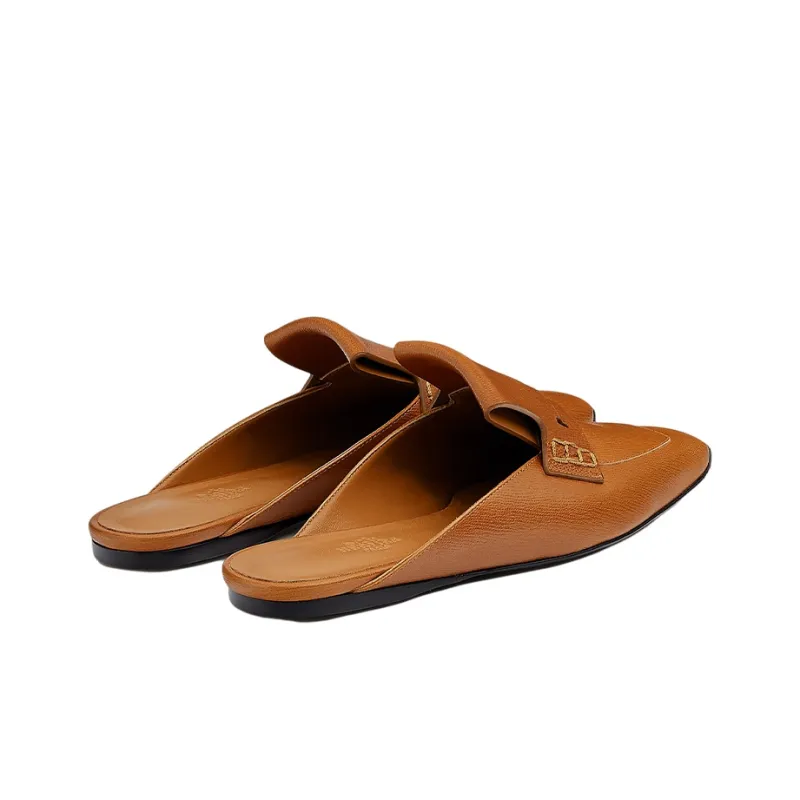 HERMES Flat Shoes Women's Brown-2