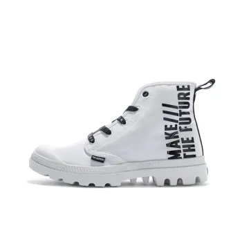 Palladium Pampa Hi Future Wear Resistant Slip Resistant High Top Canvas Shoes Unisex White