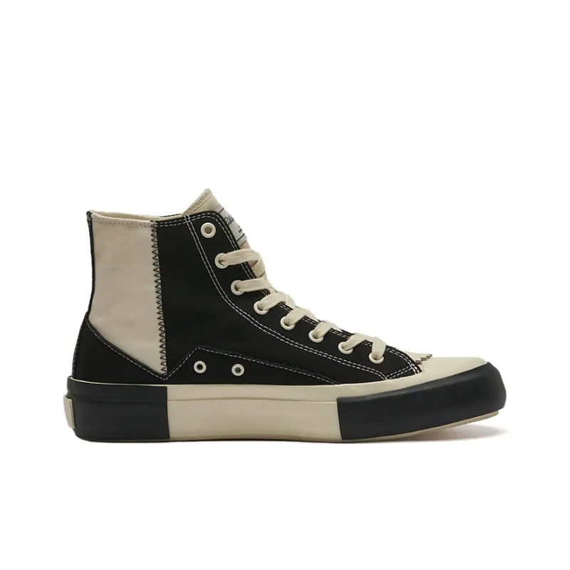MATNUT FUSION Stitched Patchwork Vintage, Black White, Panda, Platform, Canvas Shoes-1