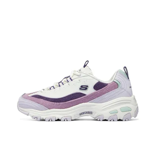 Skechers D'Lites 1.0 Chunky Sneakers Women's Low-Top White/Purple