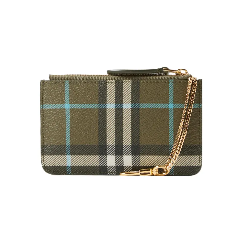 Burberry Calfskin Embellishment Coin Purse Small Size Women's Olive Green-2