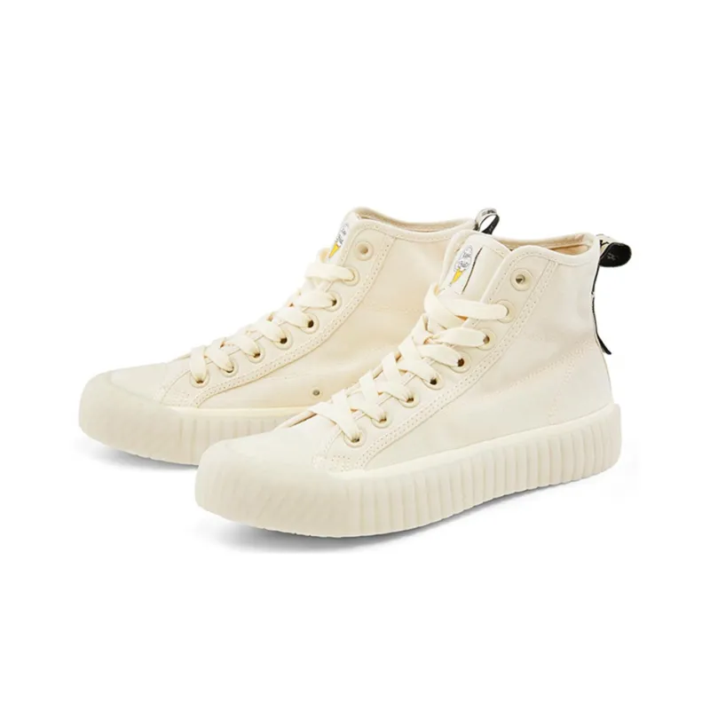 Kappa Anti Slip Wear Resistant High Top Canvas Shoes Unisex White-2