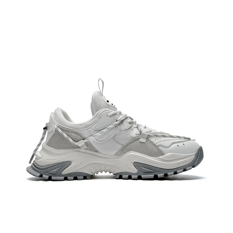 Masongarments Shark Tooth No. 2 Height Increasing Lightweight Low Top Chunky Sneakers Unisex White Gray-2