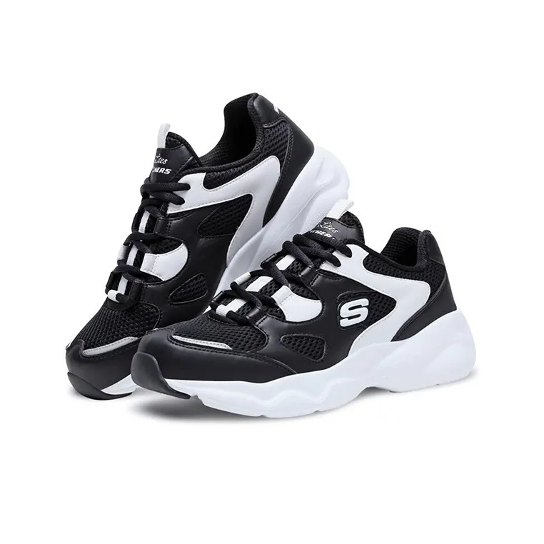 Skechers D'Lites Low Top Daddy Shoes White/Black Women's-1