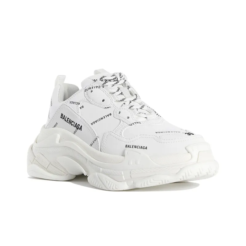 Balenciaga Triple S Allover Logo White Women's-2