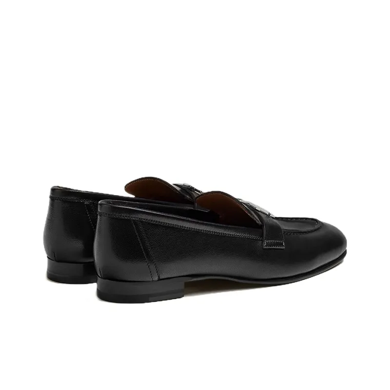 HERMES Paris Loafers Women's Black-3