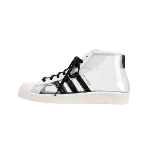 Blondey x bayern adidas Originals Pro Model Slip Resistant Mid Top Skateboard Shoes Men's White Black