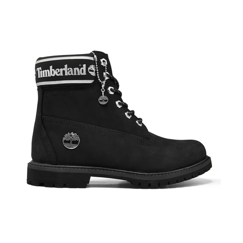 Timberland 6 Inch Premium Waterproof Boots 'Black Nubuck Logo' Women's-1