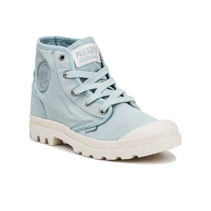 Palladium Pampa Hi Anti-Slip Wear-Resistant High-Top Canvas Shoes Women's Light Blue-3
