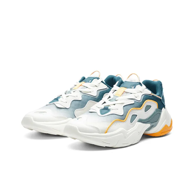 Anta Life Collection Cushioning Anti Slip And Wear Resistant Low Top Chunky Sneakers Men's White Blue-2