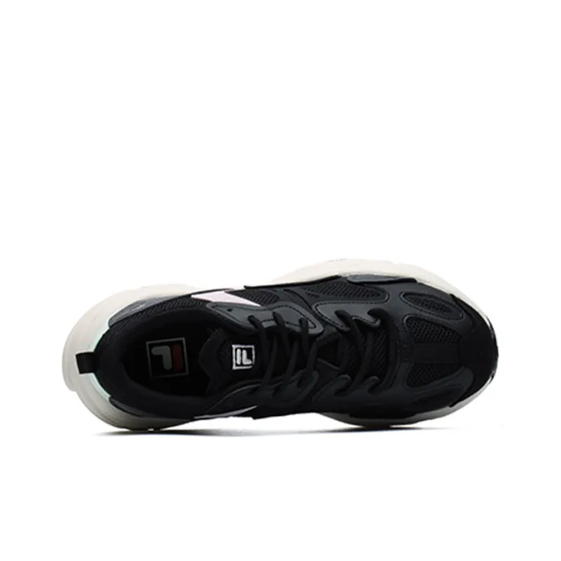 FILA Mars 2 Mars 2.0 Cushioning Anti Slip Wear Resistant Breathability Low Top Chunky Sneakers Women's Black Gray-2