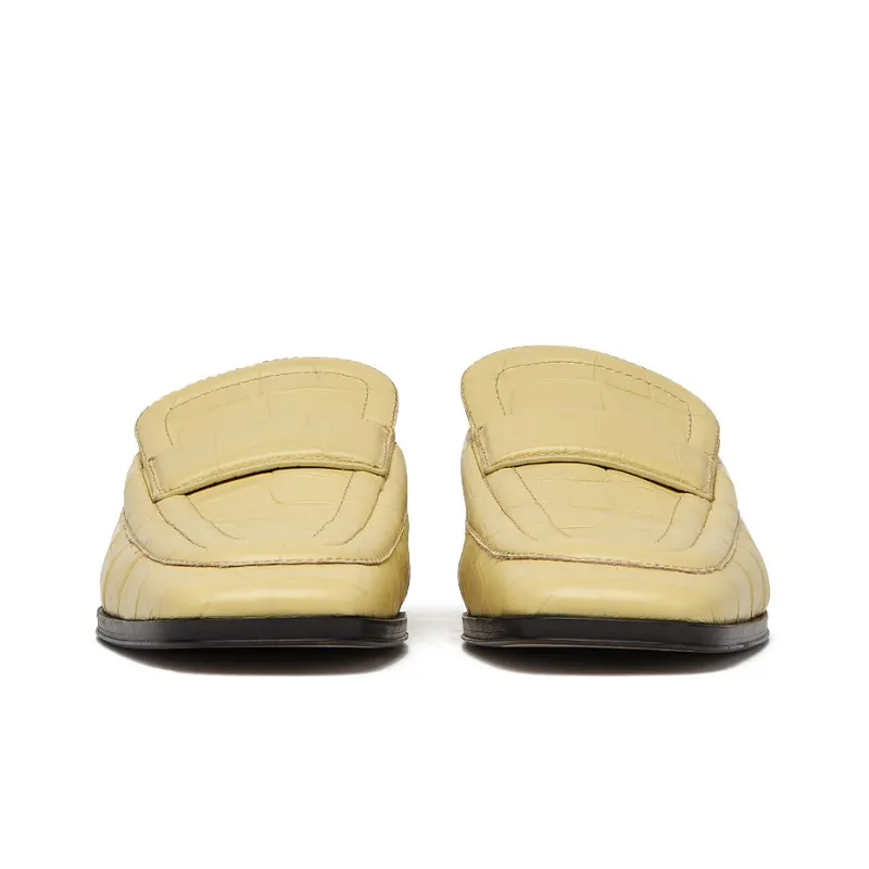 Bottega Veneta Croc-Effect Leather Loafer Yellow Women's-3
