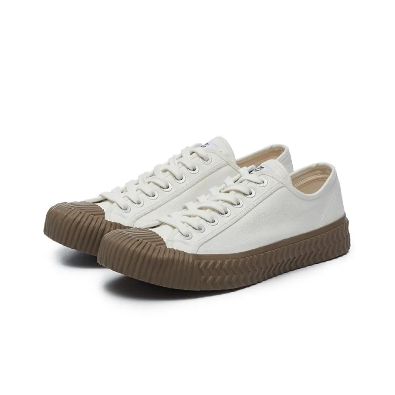 Excelsior Canvas Shoes Unisex Low Top Steam White/Coffee-1