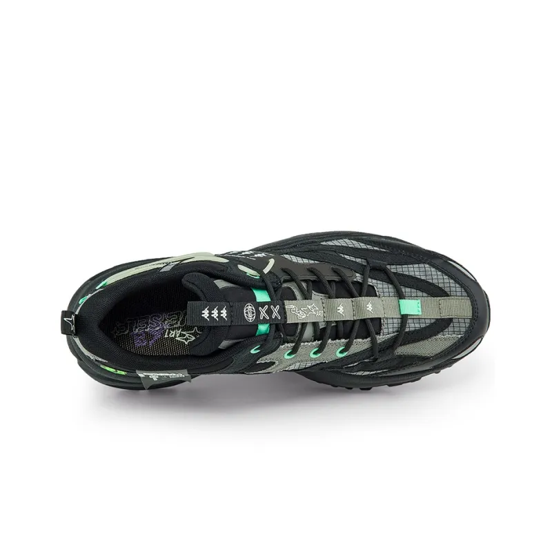 Kappa Player Zhao Diyu Collaboration Cushioning Anti-Slip And Wear-Resistant Low-Top Chunky Sneakers Unisex Black Green-4