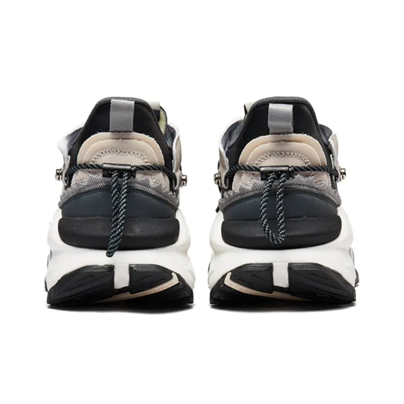 XTEP Mecha Series Cushioned Slip Resistant Low Top Chunky Sneakers Gray Black-2