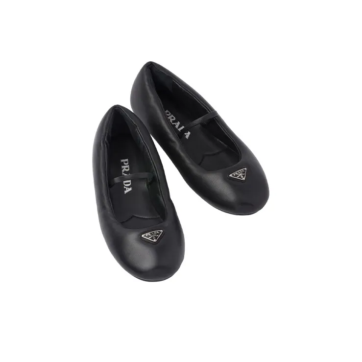 PRADA Soft Padded Ballerinas Flats Black Nappa Leather Women's-2