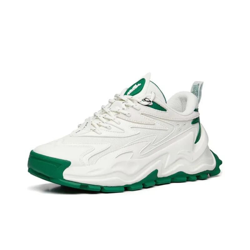Anta Cushioning Anti Slip And Wear Resistant Low Top Chunky Sneakers Men's White Green-1