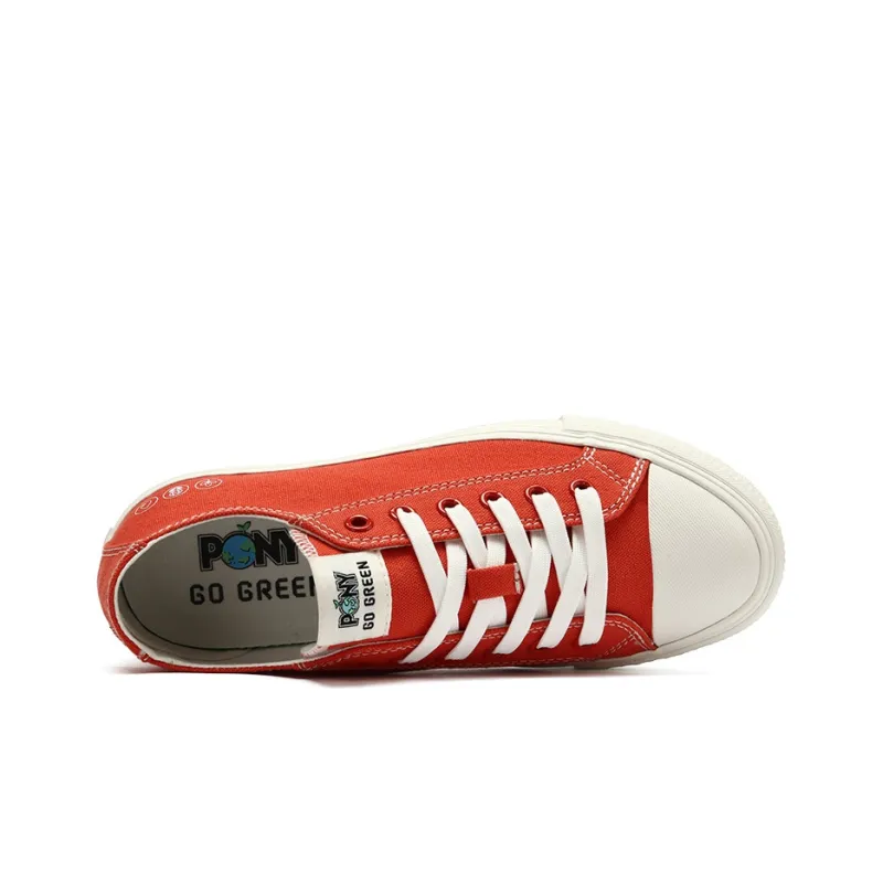 PONY Anti Slip And Wear Resistant Lightweight Low Top Canvas Shoes Unisex Orange Red-3