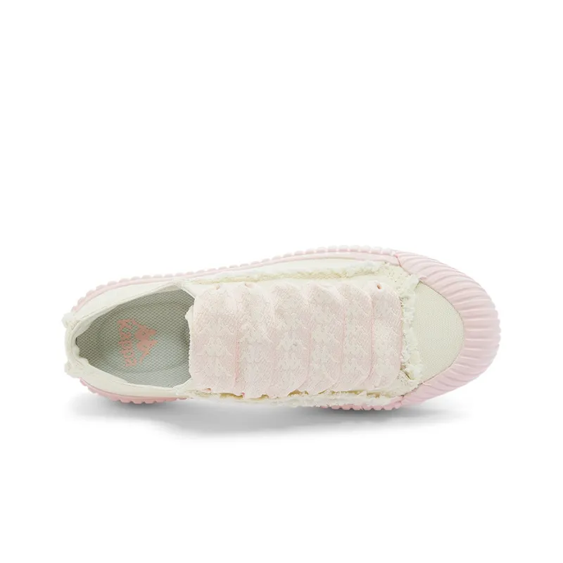 Kappa Wear resistant And Lightweight Low Top Canvas Shoes Women's White Light Rose Pink-5