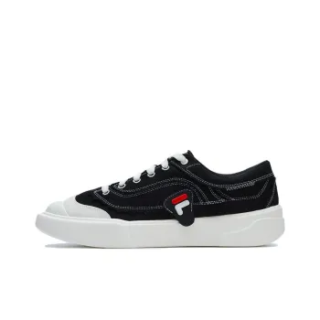 FILA FUSION CURVE Anti Slip And Wear Resistant Lightweight Low Top Canvas Shoes Men's Black White