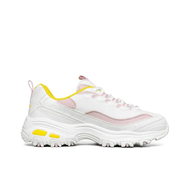 Skechers D'lites 1.0 Gs White/Yellow/Pink Women's-1