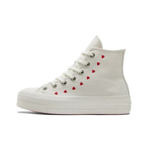 Converse Chuck Taylor All Star Lift Hi White Red (Women's)