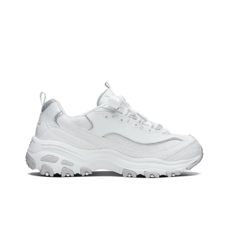 Skechers D'Lites 1.0 Low Dad Shoes Gs White Women's-1