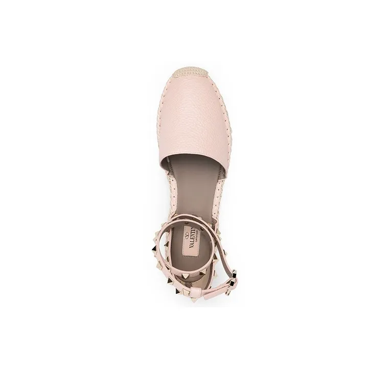 Valentino Rockstud Casual Single Shoes Women's Pink-4