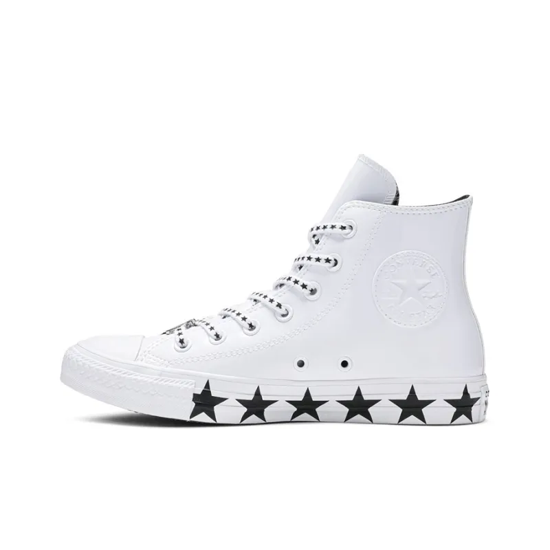 Converse Chuck Taylor All Star Hi Miley Cyrus White Black Stars Women's-0