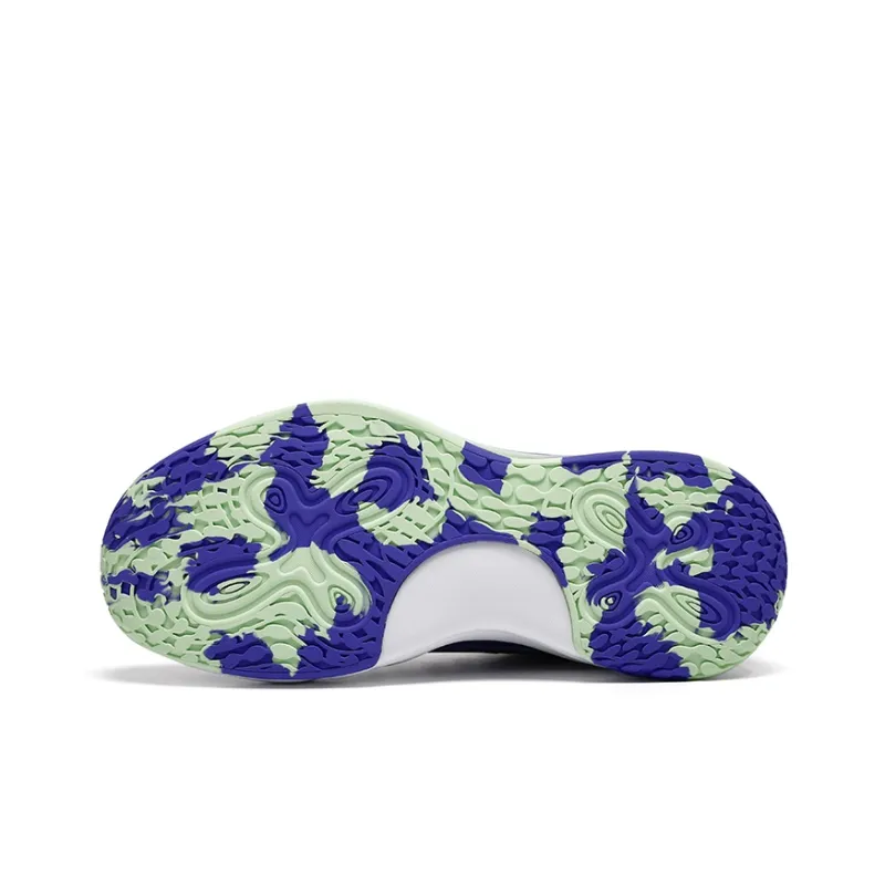 Warrior Mid Top Basketball Shoes Unisex Purple White-5