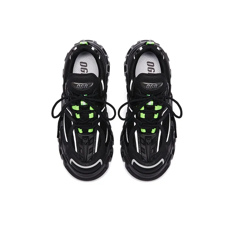 OGR Mecha Heavy Gravity Collection Mecha Chunky Sneakers Unisex Gothic Black-3