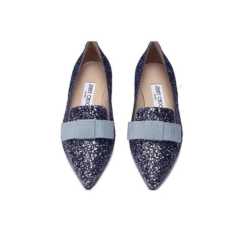 Jimmy Choo Gala SS22 Flat Shoes Women's Marine Blue-3